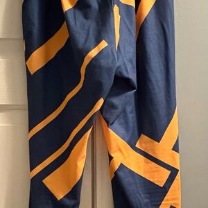 Navy and Orange Geometric Pants